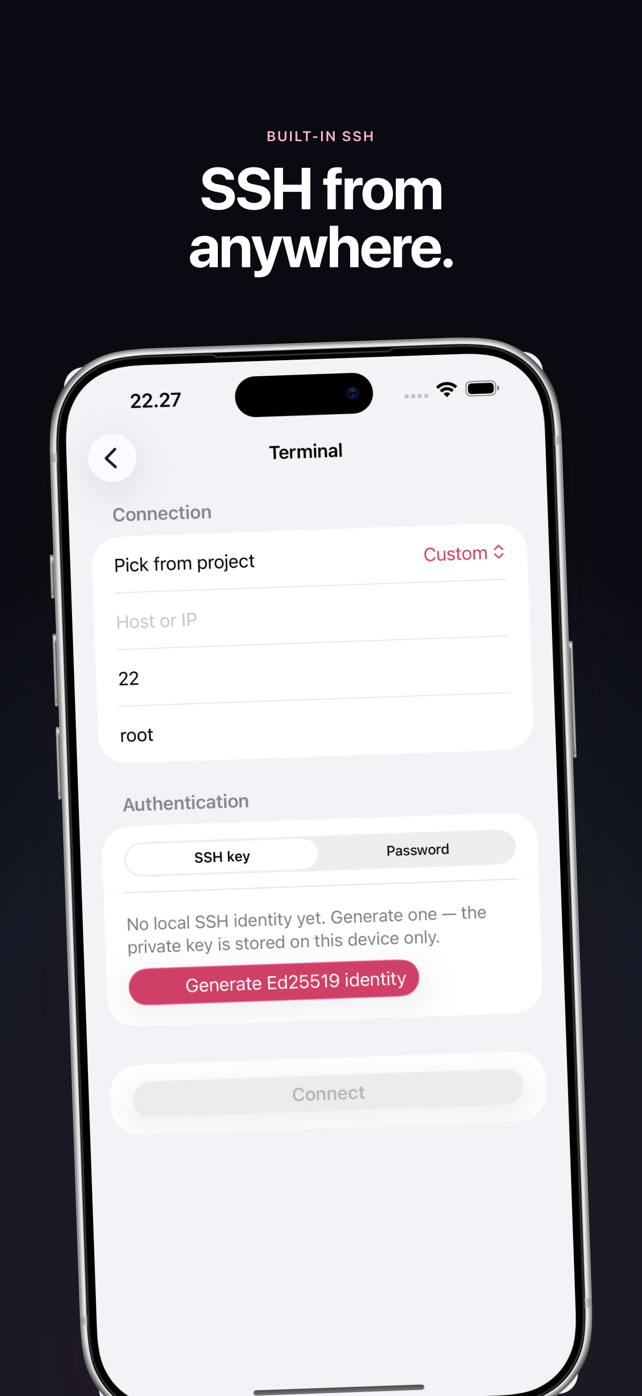 SSH terminal on your phone