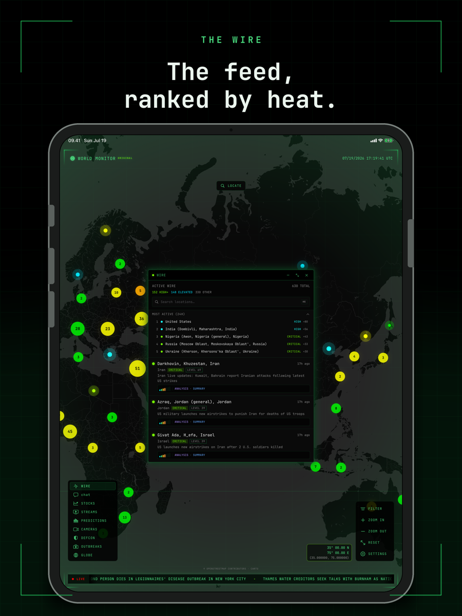 The Wire news stream (iPad)