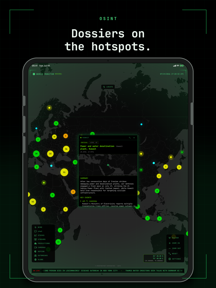 OSINT location dossier (iPad)